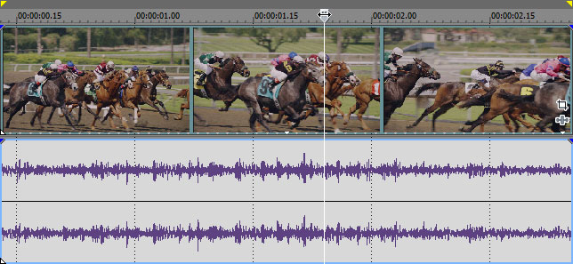 Sony Vegas Pro 9 - фрагмент основного окна программы