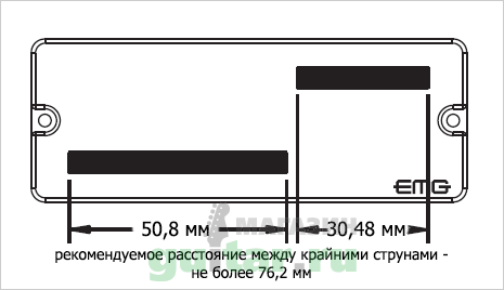 Размеры звукоснимателя для электрогитары EMG 40P5