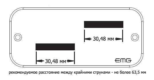 Размеры звукоснимателя для бас-гитары EMG TBP